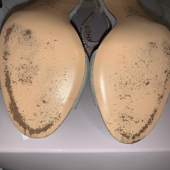 Silver Glitter Sparkle Sparkly Heels - Picture 5 of 5